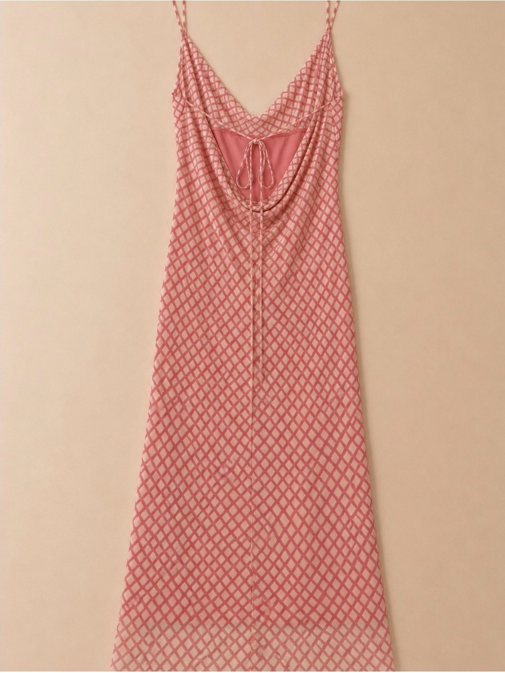 Zara Pink Printed Slip Maxi Dress with Cowl Neck sundress - Picture 4 of 5